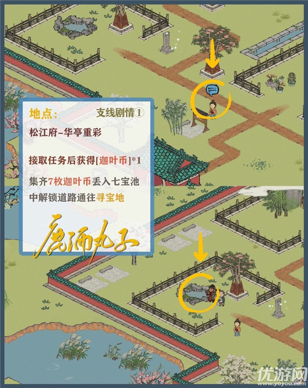 江南百景图迦叶币位置大全 江南百景图七宝池许愿攻略