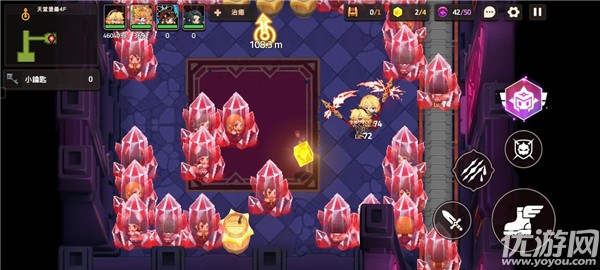 坎公骑冠剑11-5天堂堡垒4f怎么过 11-5全收集攻略