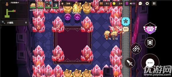 坎公骑冠剑11-5天堂堡垒4f怎么过 11-5全收集攻略