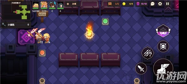 坎公骑冠剑11-5天堂堡垒4f怎么过 11-5全收集攻略