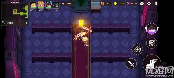 坎公骑冠剑11-5天堂堡垒4f怎么过 11-5全收集攻略